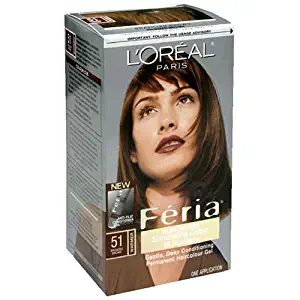 L'Oreal Feria Multi-Faceted Shimmering Colour 3X Highlights, Level 3 Permanent, Bronzed Brown/Warmer 51 (Pack of 3)