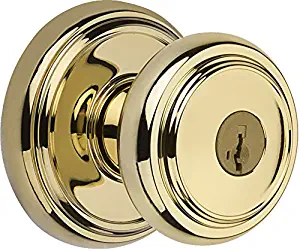 Baldwin Prestige Alcott Entry Knob featuring SmartKey in Lifetime Polished Brass