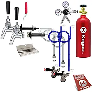 Kegco EB2PSCK-5T 2 Faucet Premium Door Mount Kegerator Kit with 5 lb. Co2 Tank