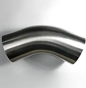 2" Stainless 45° Mandrel Bend Elbow - 1.5D/3" CLR Loose Radius - 16GA/.065" Wall - 2" Leg / 2" Leg - SS304 - Exhaust Fabrication