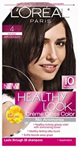 L'Oreal Healthy Look Hair Color - #4 Dark Brown Chocolate (Pack of 3)