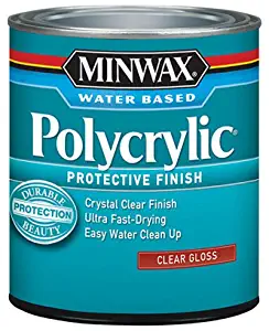 Minwax 255554444 Minwaxc Polycrylic Water Based Protective Finishes, 1/2 Pint, Gloss