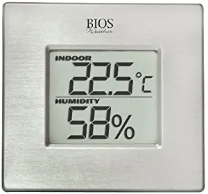 Thermor Bios Indoor Hygrometer with Thermometer (Aluminum Face, 3-Inch x 3.125-Inch x 1.5-Inch)