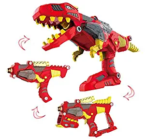 Liberty Imports 3-in-1 Dinoblaster Transforming Dinosaur Gun Engineering Take Apart Toy Tool Kit with Lights and Sound (Tyrannosaurus Rex)