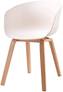 QTQZDD Bar Chair Counter Stools,Modern Minimalist Plastic Backrest Chair Dining Chair Adult Creative Fashion Lounge Chair Cafe Chair Makeup Chair (Color : White)