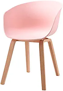 QTQZDD Bar Chair Counter Stools,Modern Minimalist Plastic Backrest Chair Dining Chair Adult Creative Fashion Lounge Chair Cafe Chair Makeup Chair (Color : Pink)