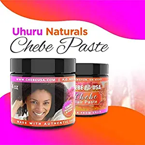 Uhuru Naturals Chebe Paste &ndash; 100% Natural - Made with Cow Fat (Tallow) - Organic Hair Blooming Treatment Formula - Promotes Keratin Development For Teens Men & Women (4 Ounce)