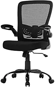 Home Ergonomic Desk Office Chair, Simple Mid Back Mesh Chair, Lumbar Support Modern Executive Adjustable Armrest Stool Rolling Swivel Chair, Best Chic Modern Home Computer Office Desk Chair, Black