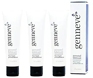 Water Based Personal Lubricant for Women - Natural Lube for Sensitive Skin by Genneve - Non-Sticky Travel Size (2 oz) 3 Pack 