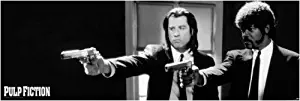 Pulp Fiction - Door Movie Poster (Travolta & Jackson - Guns)(Size: 21 inches x 62 inches)