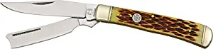 Rough Ryder RR072 Razor Trapper Amber Bone