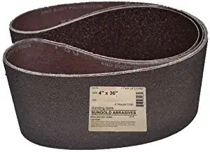 Sungold Abrasives 35081 Silicon Carbide Cloth 80 Grit Sanding Belts (3-Pack), 4" x 36"