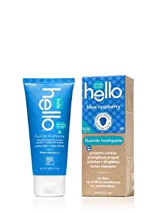 Hello Oral Care Kids Fluoride Toothpaste, Blue Raspberry, 4.2 Ounce(Pack Of 4)