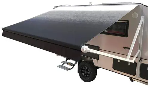 ALEKO Motorized Retractable RV Trailer Awning for Home or Camper- 8x8 Ft - Black Fade