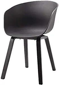 QTQZDD Bar Chair Counter Stools,Modern Minimalist Plastic Backrest Chair Dining Chair Adult Creative Fashion Lounge Chair Cafe Chair Makeup Chair (Color : Black)