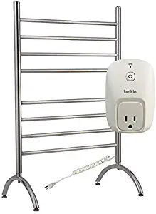WarmlyYours Barcelona Towel Warmer, 8 bar, Brushed Stainless