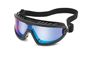 Gateway Safety 4589F Wheelz Stylish and Comfortable Safety Goggle, Blue Mirror Anti-Fog Lens, Black Frame