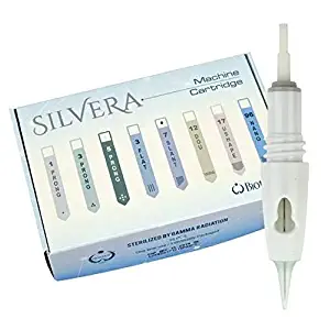 BIOTOUCH SILVERA Permanent Makeup Cosmetic Tattoo 7 PRONG Sterilized DISPOSABLE Needle Cartridges Ombre Feathering Hair Stroke Technique Eyebrow Shading Microblading Supplies Micropigmentation
