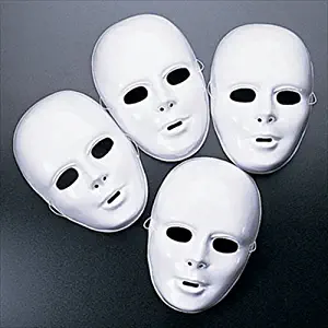 Fun Express Plastic Halloween White Drama Party Kids Face Masks (12 Pack)