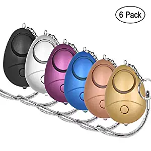 KOSIN Safe Sound Personal Alarm, 6 Pack 140DB Personal Security Alarm Keychain with LED Lights, Emergency Safety Alarm for Women, Men, Children, Elderly