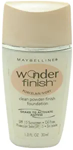 Maybelline Wonder Finish Clean Powder-Finish Foundation, Porcelain Ivory, 1.0 FL. OZ. (30 ml)