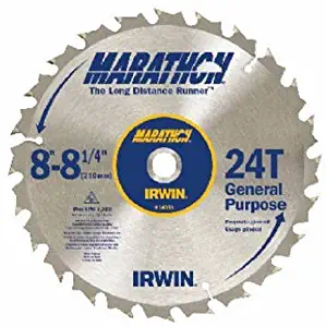 Irwin Industrial Tools 14050 8-1/4-Inch 24-Teeth 5/8" Diamond Arbor Miter and Table Saw Blade