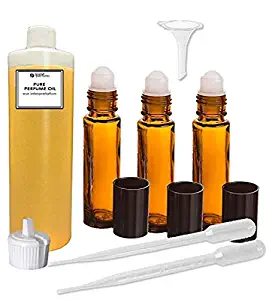 Grand Parfums Perfume Oil Set - B'ottega Veneta Women Type - Our Interpretation, with Roll On Bottles and Tools to Fill Them (4 Oz, 6 Bottles)