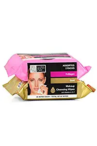 Multi Pack of Makeup Cleansing Wipes Collagen and Gold