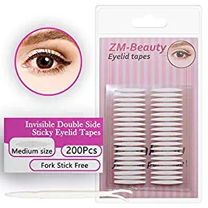 Ultra Invisible Double Eyelid Tape Stickers - 200Pcs/100Pairs Both Side Sticky Instant Eye Lid Lift Strips - Perfect for Hooded Droopy Uneven or Mono-eyelids