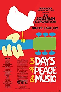 Buyartforless Woodstock Music and Art Fair August 1969 Lineup 36x24 Music Art Poster Wall Decor 3 Days of Peace & Music