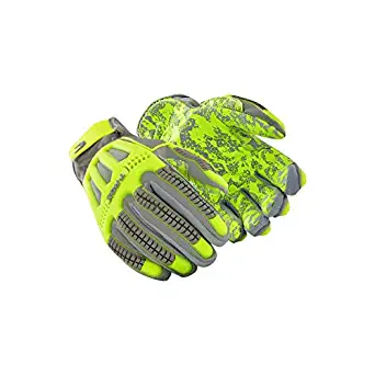 MAGID TRX746 Windstorm Series Impact Gloves | ANSI A6 Cut Resistant Hi-Viz Safety Work Gloves with Cool Mesh Venting, Grey/Yellow/Camo, Size 10/XL (1 Pair)