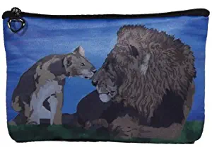 Lions Cosmetic, Lion Zipper Pouch - Support Wildlife Conservation, Read How - From My Original Painting, A Father&rsquo;s Pride