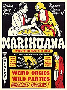 Marijuana 1930s Smoking Reefer Madness Vintage Style Movie Poster, 24x36