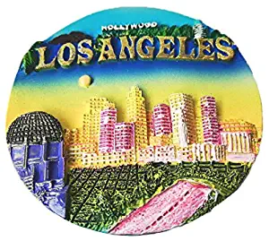 Hollywood Los Angeles 3D Refrigerator Magnet Sticker,Famous Tourist Souvenirs,Resin Home and Kitchen Decoration USA Fridge Magnet
