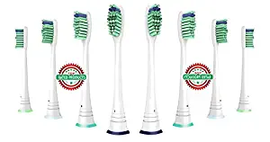 Premium Toothbrush Heads-Replacement for Philips Electric Tooth Brushes Dental ProResults, Platinum, EasyClean, DiamondClean, FlexCare, Gum Health Generic Model P HX 6014 (8 Count)