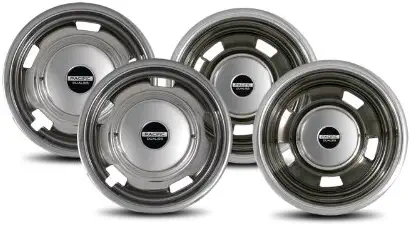 Pacific Dualies 44-1708 Polished 17 Inch 8 Lug Stainless Steel Wheel Simulator Kit for 2003-2019 Dodge Ram 3500 Truck