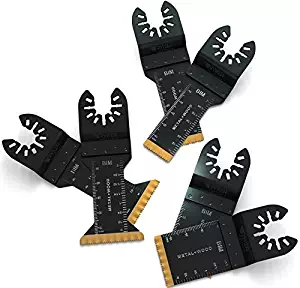 6 BiMetal Oscillating Saw Blades: Extra Long Metal&Wood Titanium Tip Blades, Compatible with Fein Multimaster Porter Cable Craftsman Ridgid Ryobi Makita Milwaukee Dewalt Rockwell Chicago