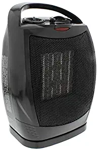 Oscillating Space Heater &ndash; Forced Fan Heating with Stay Cool Housing - Thermal Ceramic PTC with Tip-Over Safety Cut-Off, Overheat Protection and Adjustable Thermostat - Rotates 70&deg; - by Bovado USA