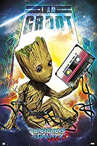 Guardians Of The Galaxy Vol. 2 - Movie Poster / Print (I AM GROOT - Baby Groot With Mixtape Vol. 2) (Size: 24" x 36") (By POSTER STOP ONLINE)