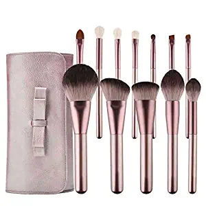 UNF Professional 12 Pieces Makeup Brush Set Premium Synthetic Kabuki Foundation Blending Blush Concealer Eye Face Liquid Powder Cream Cosmetics Brushes Kit (purple)