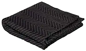 Moving Storage Packing Blanket - Super Size 40" x 72" Professional Quilted Shipping Movers Furniture Pad (1, Black)