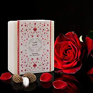 Nyassa Oudh Golab Handmade Soap 150 gm from India with beneficial properties of rose petal extract and shea butter. Middle Eastern fragrance. No Paraben, Against Animal Testing and Vegetarian