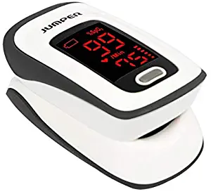 Fingertip Pulse Oximeter, Blood Oxygen Saturation Monitor (SpO2) with Pulse Rate Measurements and Pulse Bar Graph, Portable Digital Reading LED Display, Batteries Included