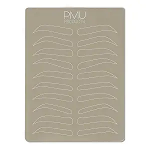 PMU Cosmopolitan Pack | Microblading Practice Skin Double-Sided | Professional Realistic Hairstroke Tattoo Latex | Special Variety Eyebrow Designs For Cosmetic Tattooing (White - 10)