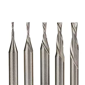 StewMac Carbide Downcut Inlay Router Bits, Set of 5 diameter sizes