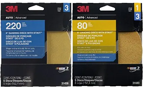 3M 31438 Stikit Gold 6" P220A Grit Disc & 3M Sanding Discs, 31443, 6 inch, 80 grit