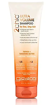 Giovanni Ultra-Volume Shampoo - 2chic Daily Volumizing Formula with Tangerine and Papaya Butter, 8.5 Ounce (Pack of 1)