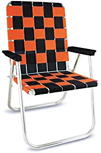 Lawn Chair USA Folding Aluminum Webbing Chair (Classic, Black//Orange)