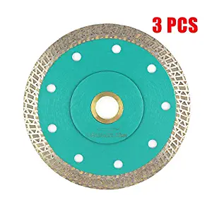 Porcelain Blade,Stylish Y&I Tile Blade Super Thin Ceramic Diamond Saw Blades for Grinder Tile Cutter With Adapter 7/8",20mm,5/8 Inch Abor (4.5 inch-3pcs)