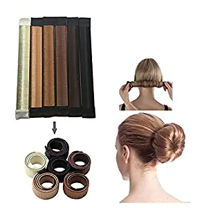 JJMG NEW 6pcs Bun Maker DIY Women Girls Perfect Hair Bun Making Styling French Twist Donut Bun Hairstyle Tool - 6 shades: Blond, Chestnut Color to Brunette